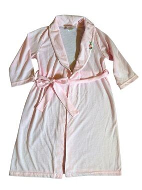 EUC gurls Laura dare light pink rosebud detail lightweight robe 2t